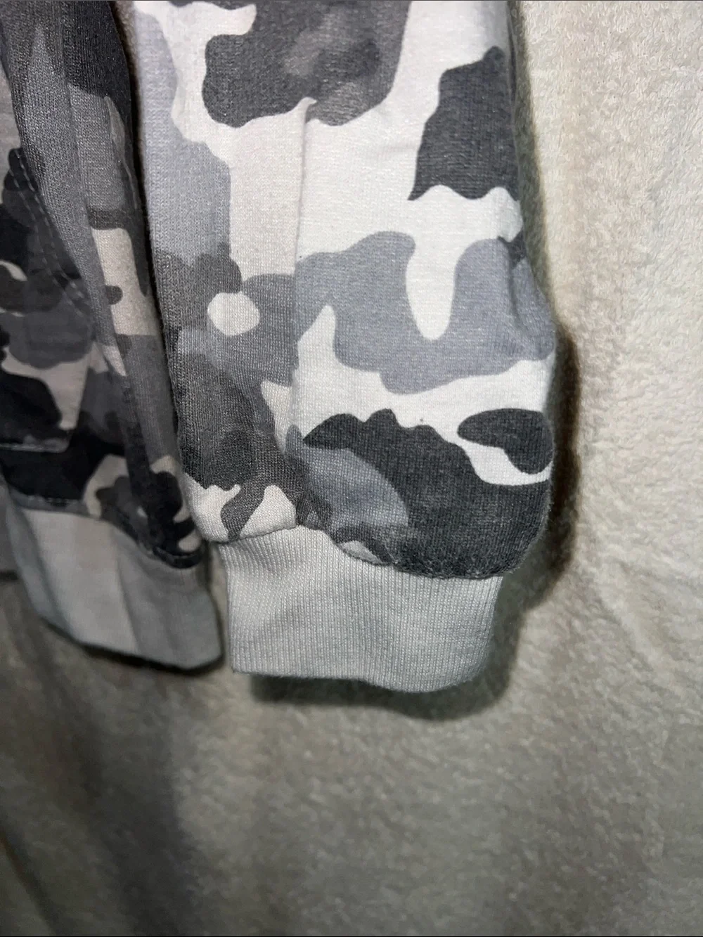 True Religion Kids Gray & Black Camo Zip Hoodie with Gold Logo